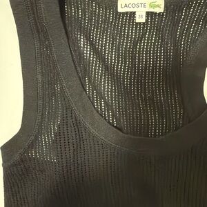 Lacoste Black Sheer Knit Tank Top